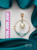 The Blue Moon- Golden Embellished Earrings