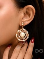 Run Rings Round- Golden Embellished Earrings