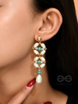 The White Willow- Golden Embellished Pearl Earrings