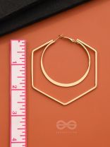 The Layered Geometry - Golden Statement Hoops