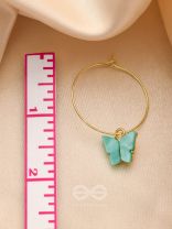 The Beauteous Butterfly Hoops (Blue) - Golden Casual Earrings