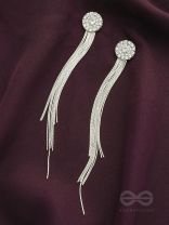 THE CHARM OF A PERFECTIONIST STONE STUDDED DANGLERS- Silver