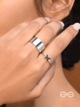 The Missing Moth- Set of Two Silver Rings