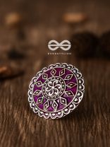 The Intricate Meenakari Adjustable Ring (Pink) - Embellished Oxidised Collection