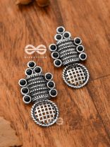 God in the Details (Onyx Black) - Embellished Oxidised Studs