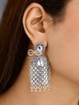 The Royal Delight - Oxidised Statement Earrings