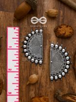 The Geometric Eclipsed Sun - Oxidised Boho Studs