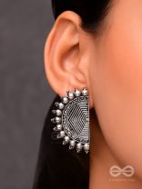 The Geometric Eclipsed Sun - Oxidised Boho Studs