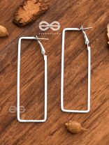 The Elegant Rectangular Hoops (Silver) - Casual Earrings