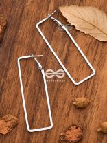 The Elegant Rectangular Hoops (Silver) - Casual Earrings