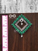 The Elegance Squared Studs (Emerald Green)- Embellished Oxidised Collection