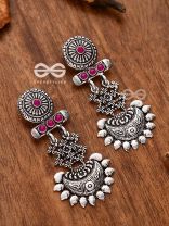 A Bohemian Statement (Ruby Red) - Embellished Oxidised Earrings