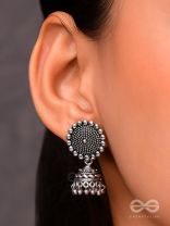 The Little Boho Button Jhumkis - Tiny Trinket Earrings