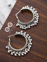The Playful Elegance - Boho Hoop Earrings (Silver)