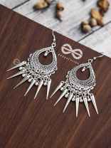 The Vintage Motif Ferns - Oxidised Boho Earrings