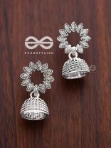 The Little Floral Fern Jhumkis - Tiny Trinket Earrings