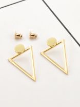The Elegant Golden Triangle Ear Jackets 