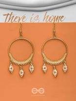 The Studded Charms - Golden Light-weight Danglers 