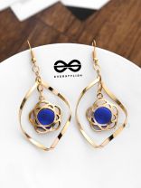 A Star-Studded Twist (Royal Blue) - Golden Light-weight Earrings