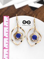 A Star-Studded Twist (Royal Blue) - Golden Light-weight Earrings