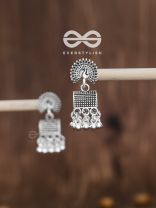 The Fanning Peacock Cylindrical Jhumkis - Tiny Trinket Collection