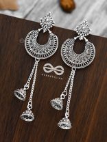 The Double Dangling Motif Moon Jhumkis
