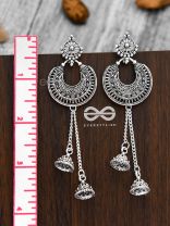 The Double Dangling Motif Moon Jhumkis