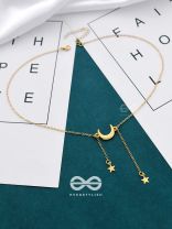 The Beauty Of The Night - Golden Statement Neckpiece With Anti-Tarnish Coating 