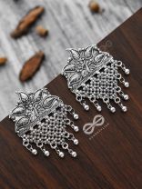 The Fanning Peacock Criss-Cross Statement Earrings