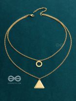 A Geometric Statement - Golden Layered Neckpiece With Anti-Tarnish Coating