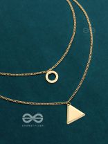 A Geometric Statement - Golden Layered Neckpiece With Anti-Tarnish Coating