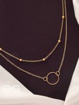 The Lavish Layers Of Elegance - Golden Multilayered Neckpiece With Anti-Tarnish Coating 