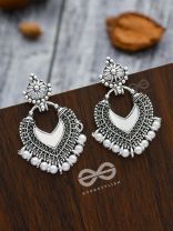 The Bohemian  Mirror Arwork - Statement Oxidised Earrings