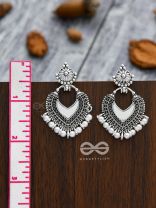 The Bohemian  Mirror Arwork - Statement Oxidised Earrings