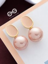 The Mesmerisingly Chic Statement Makers- Enamelled Pearl Earrings (Blush Pink)