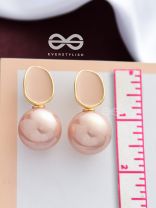 The Mesmerisingly Chic Statement Makers- Enamelled Pearl Earrings (Blush Pink)