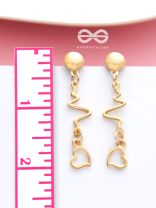 The Beating Hearts - Golden Statement Dangler Earrings