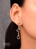 The Beating Hearts - Golden Statement Dangler Earrings