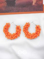 A Glimmer of Shimmer - Playful Embellished Hoops (Orange)