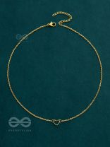 The Little Dainty Heart - Golden Neckpiece With Anti-Tarnish Coating
