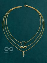 The Layered Infinite Grace - Golden Statement Neckpiece With Anti-Tarnish Coating 
