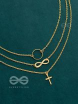 The Layered Infinite Grace - Golden Statement Neckpiece With Anti-Tarnish Coating 