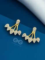 The Arctic Shrub- Golden Rhinestones Ear Jackets