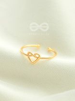 The Tangled Heart - Golden Adjustable Ring