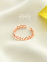 Hearts Wrapped Around My Finger - Golden Adjustable Ring