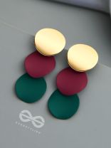 The Triple Layered Colourblock Geometry - Statement Dangler Earrings