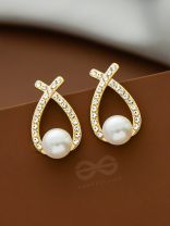 The Pearls of Excellence - Golden Embellished Earrings