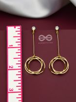 The Dangling Ringlets - Golden Casual Earrings