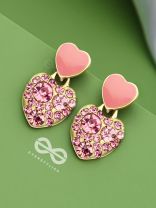 The Gems of Love - Golden Embellished Earrings