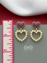 I'm all Heart - Statement Pearl Enamelled Earrings